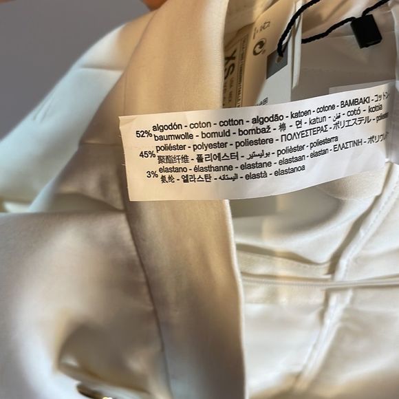 ZARA White High Waisted Gold Button Pant || SZ XS - Picture 16 of 17